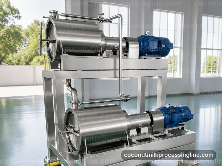 industrial coconut milk processing line, common buyer questions: coconut meat press connection view