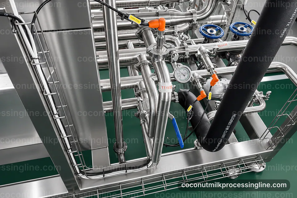 industrial coconut milk processing line, common buyer questions: pressing with fiber separation section operating stage