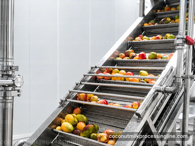 Industrial Coconut Milk Processing Line: Installation And Maintenance Interface industrial coconut milk processing line, installation and maintenance: pressing with fiber separation section connection view