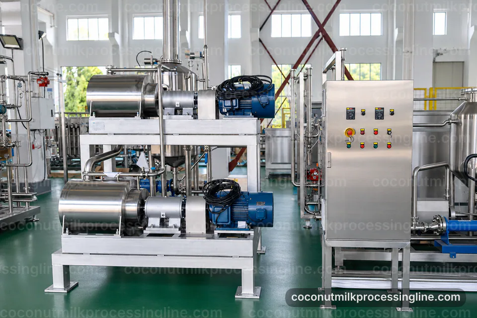 Industrial Coconut Milk Processing Line: Installation And Maintenance Operating Stage industrial coconut milk processing line, installation and maintenance: coconut meat press operating stage