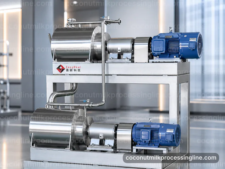 industrial coconut milk processing line, proposal requirements: coconut meat press connection view