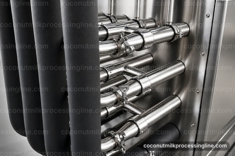 industrial coconut milk processing line, proposal requirements: pressing with fiber separation section operating stage
