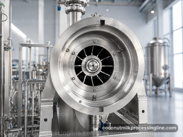 industrial coconut milk processing line, selection criteria: coconut meat press connection view