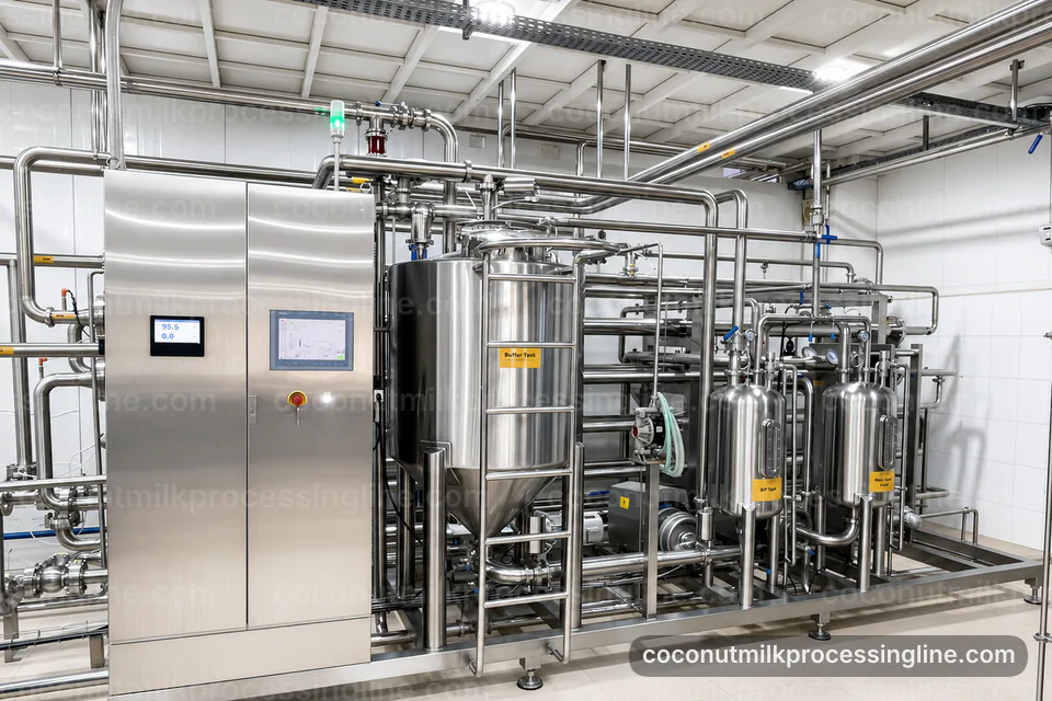 industrial coconut milk processing line, selection criteria: pressing with fiber separation section operating stage