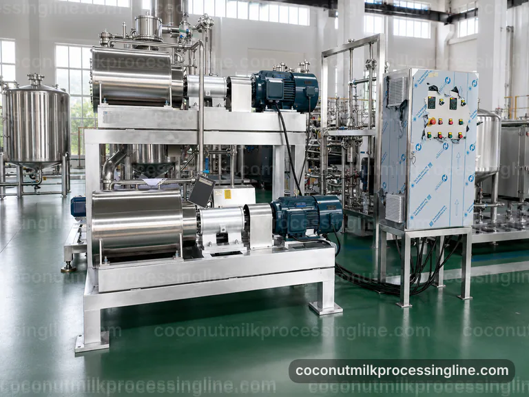 Industrial Coconut Milk Processing Line: Configuration Options Interface industrial coconut milk processing line, configuration options: coconut meat press connection view